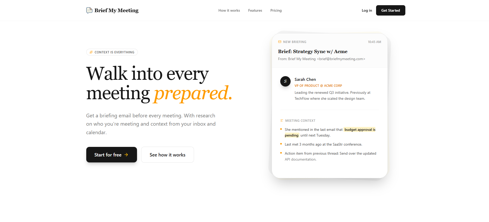 Brief My Meeting screenshot
