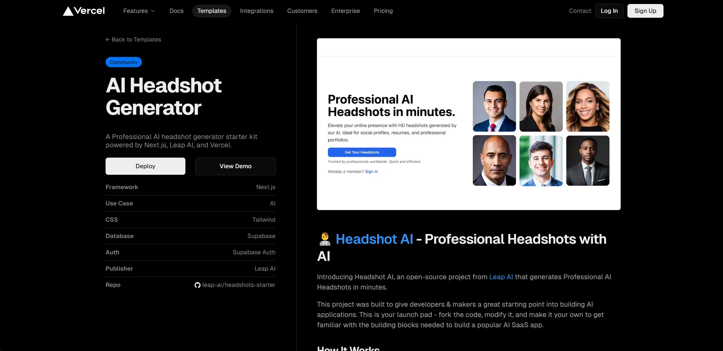 HeadshotGenerator.io screenshot