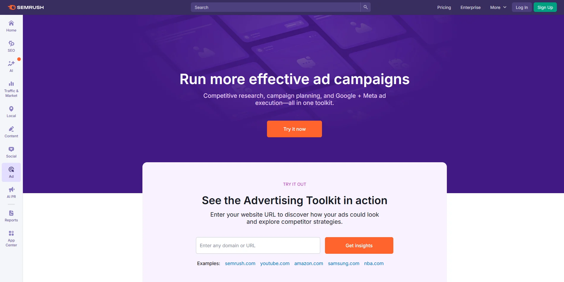 Semrush Advertising Toolkit screenshot