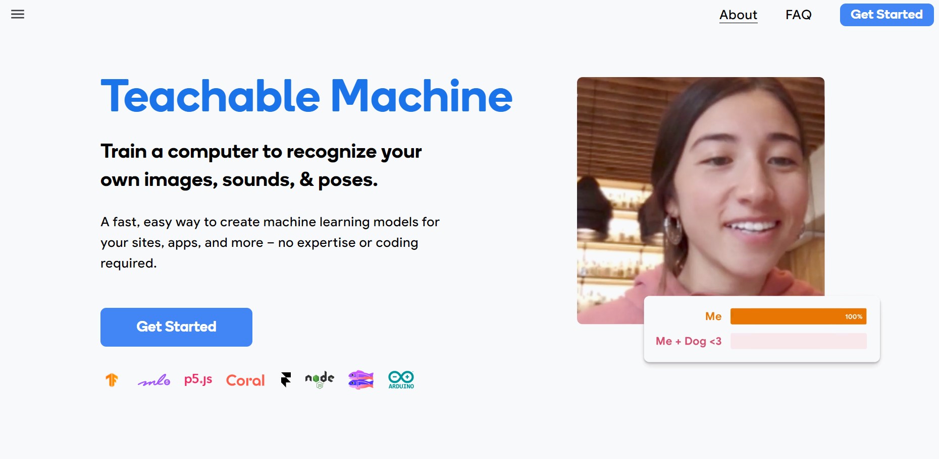 Teachable Machine screenshot