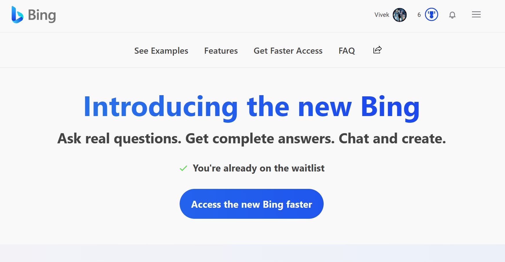 Microsoft Bing screenshot