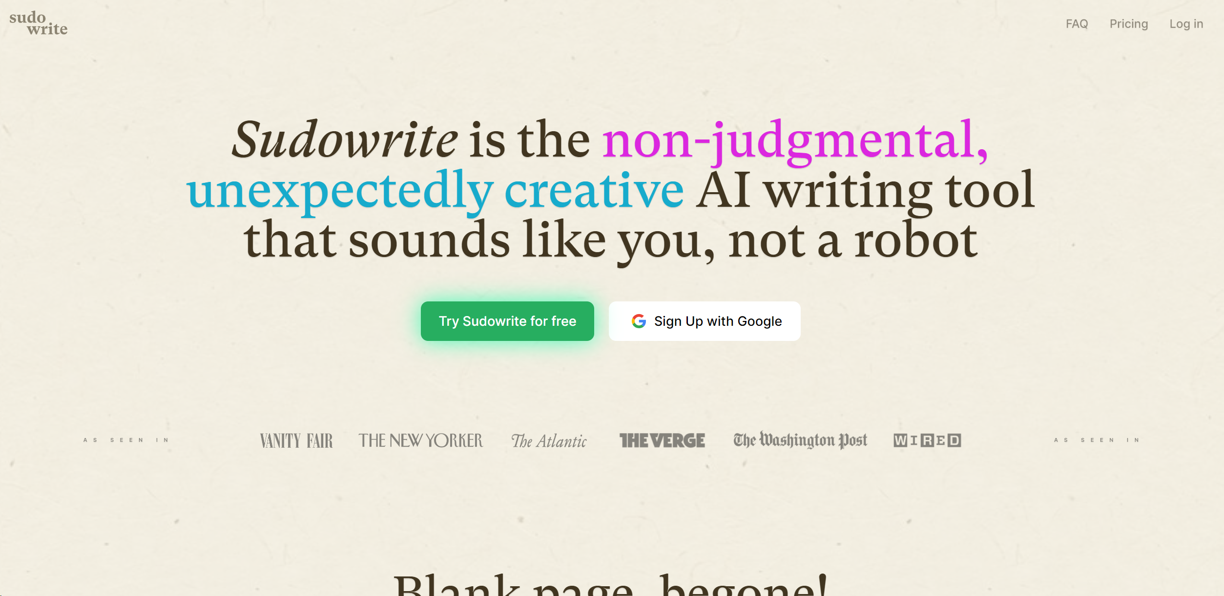 Sudowrite screenshot