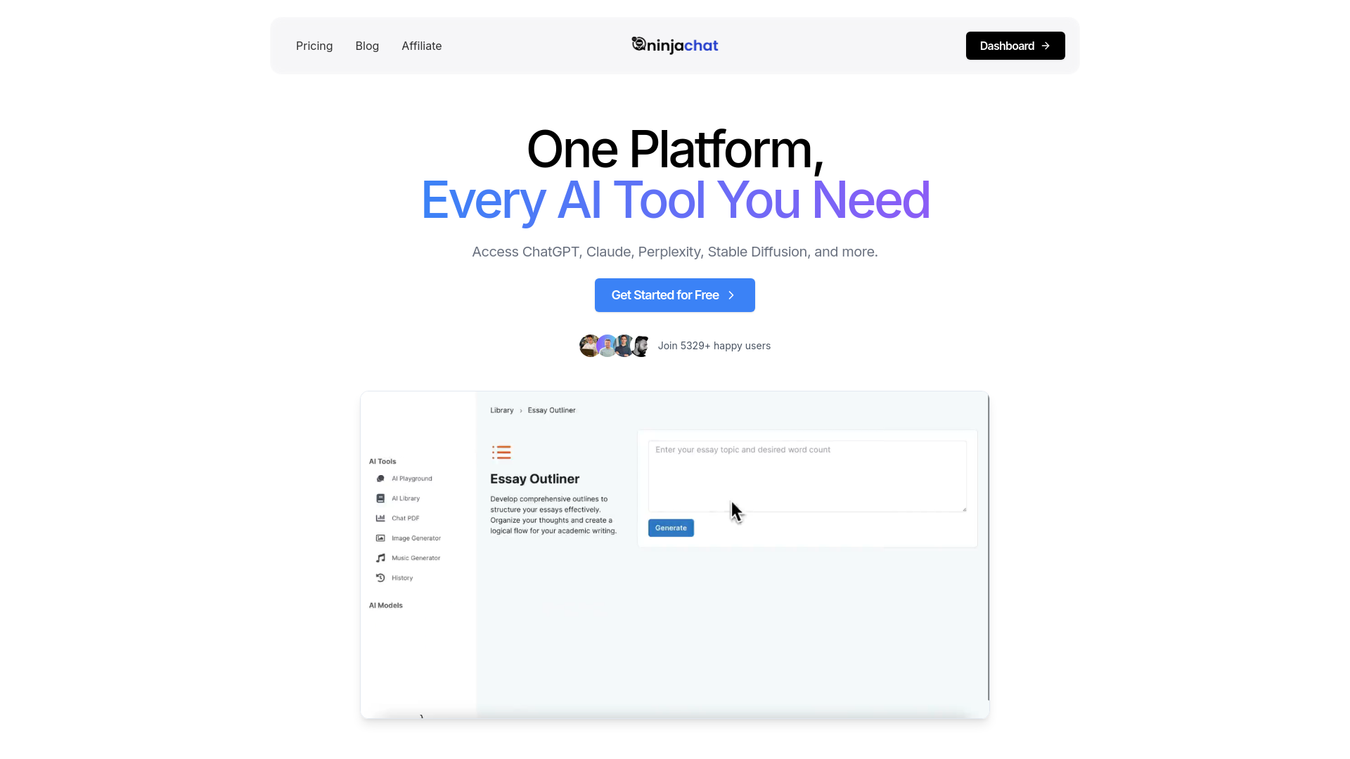 Ninjachat AI screenshot