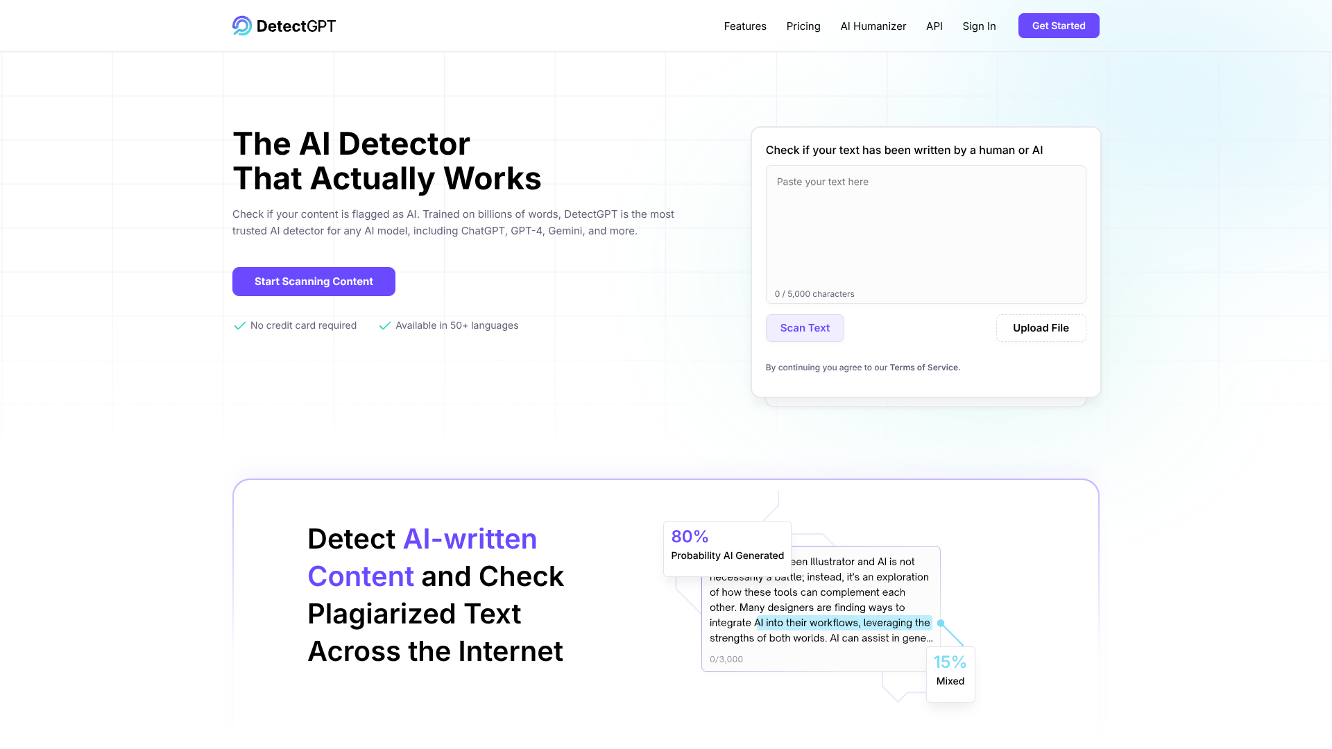 DetectGPT screenshot