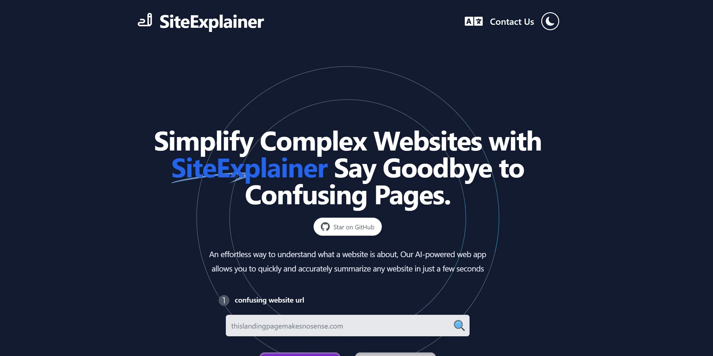 SiteExplainer screenshot