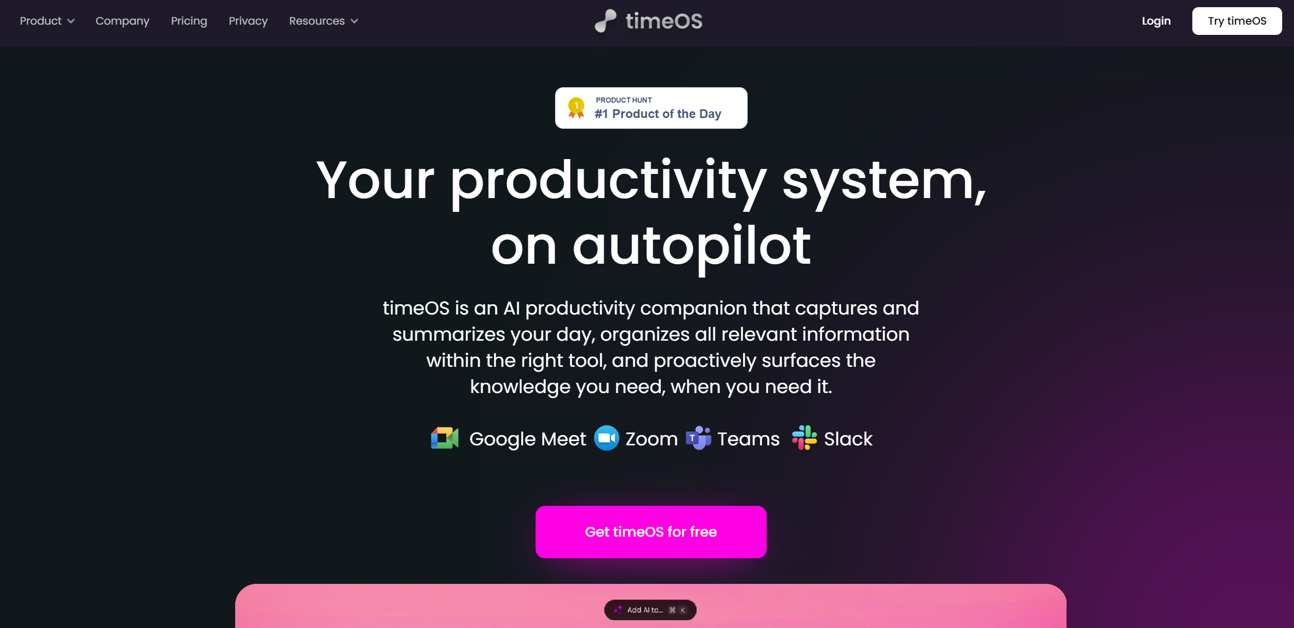 timeOS screenshot