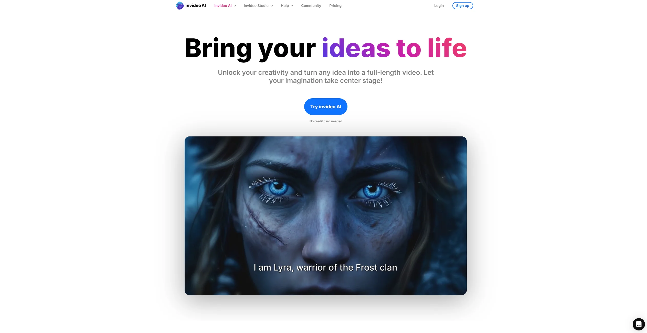 invideo AI screenshot