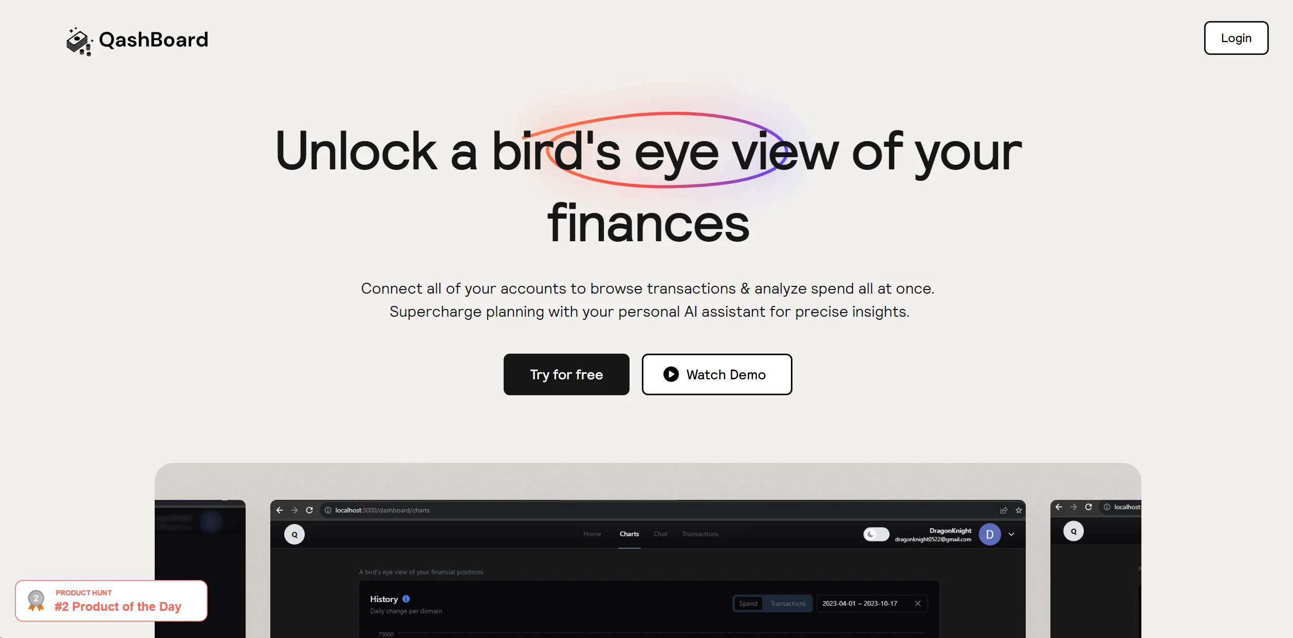 QashBoard screenshot