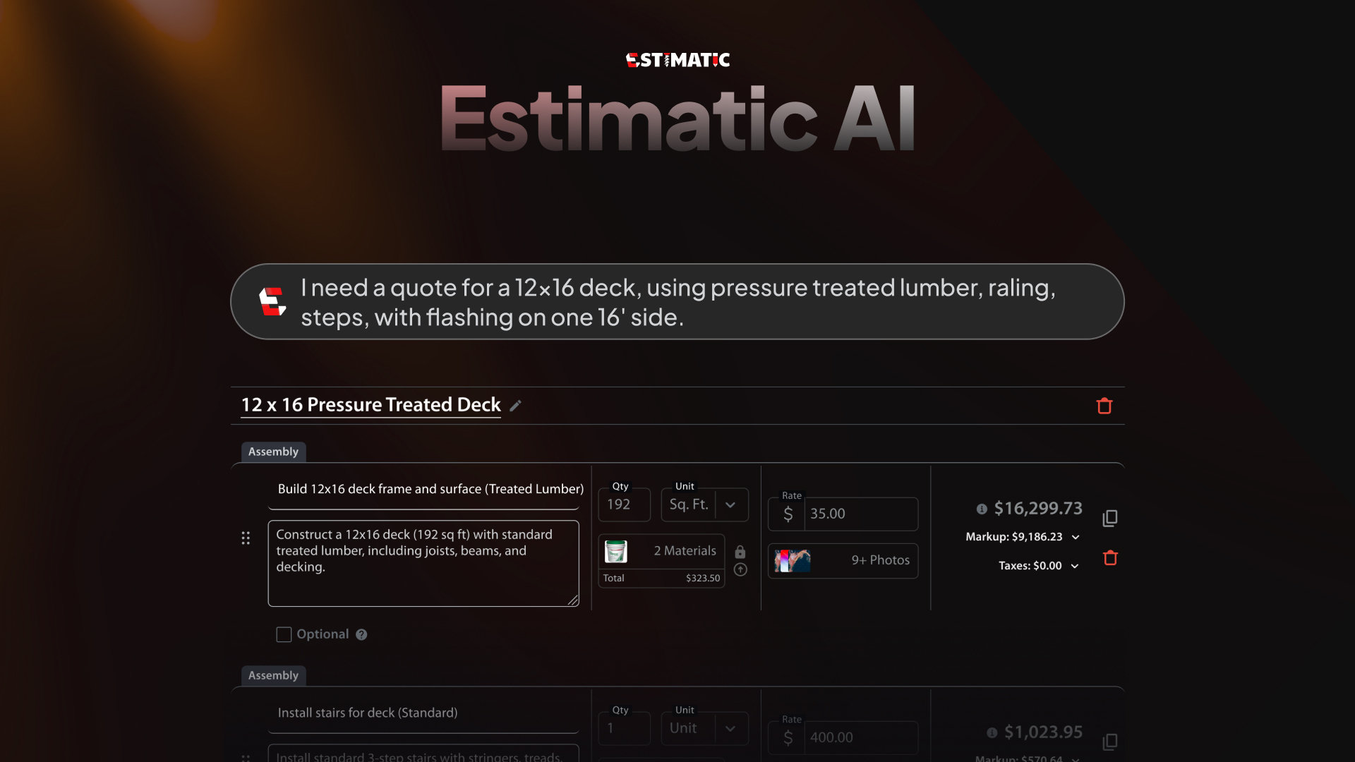 Estimatic AI screenshot