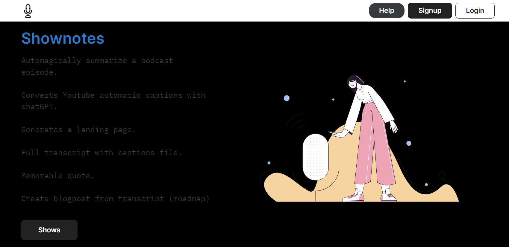 Shownotes screenshot