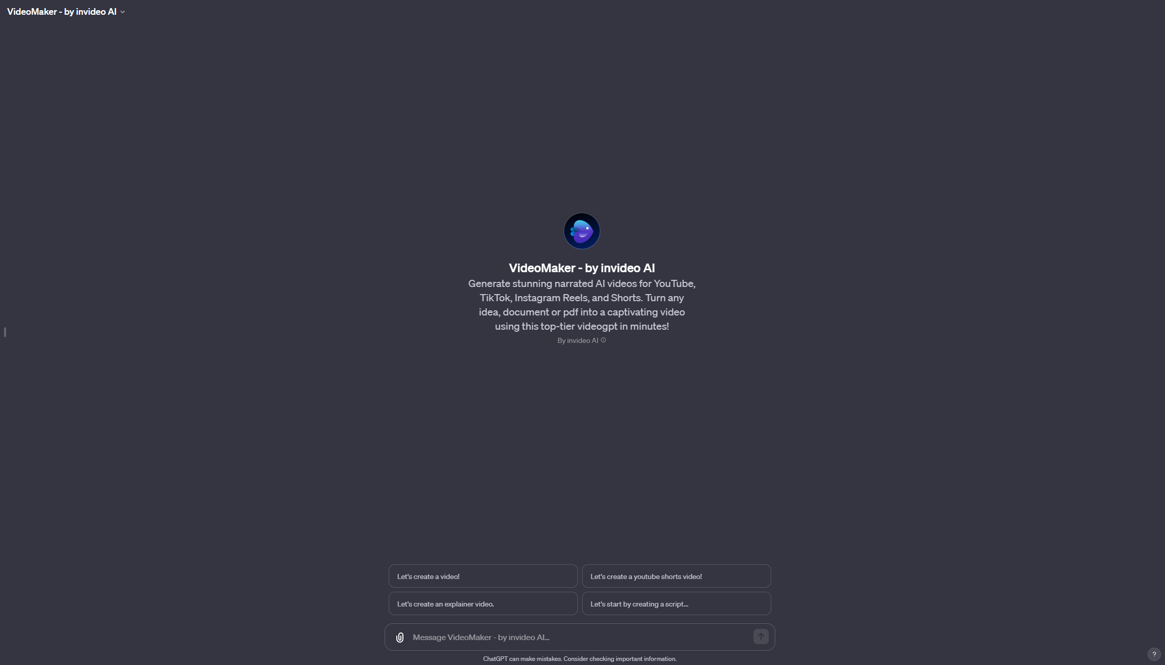 Videomaker by Invideo AI screenshot