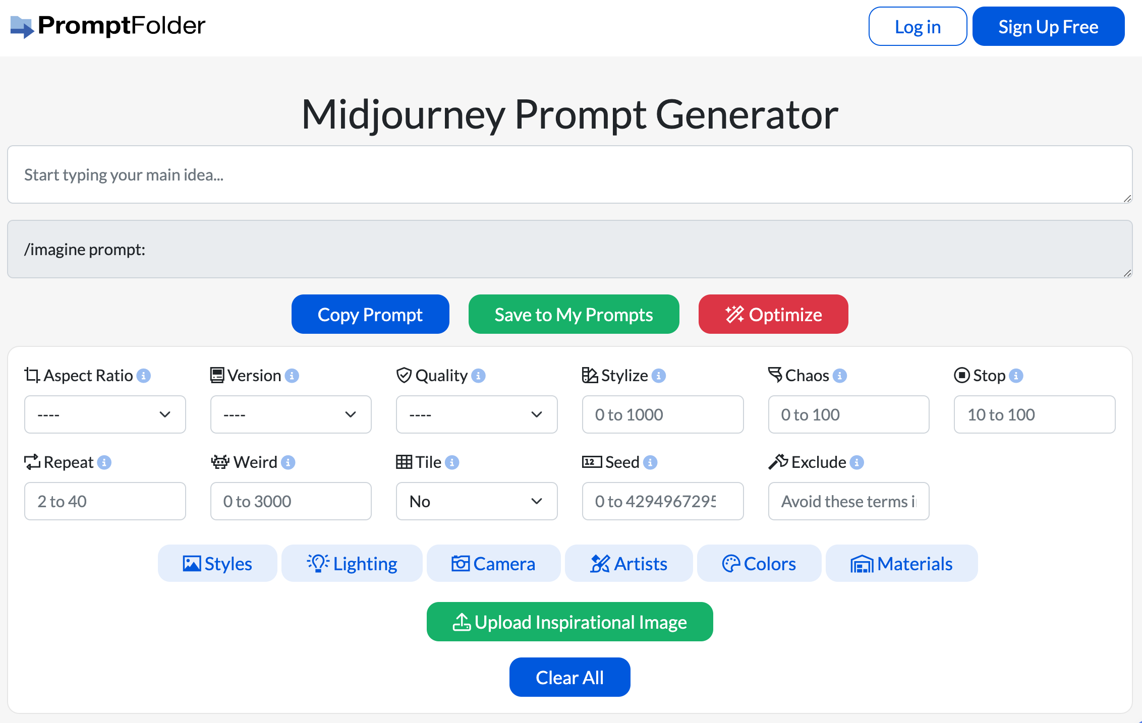 Midjourney Prompt Helper screenshot