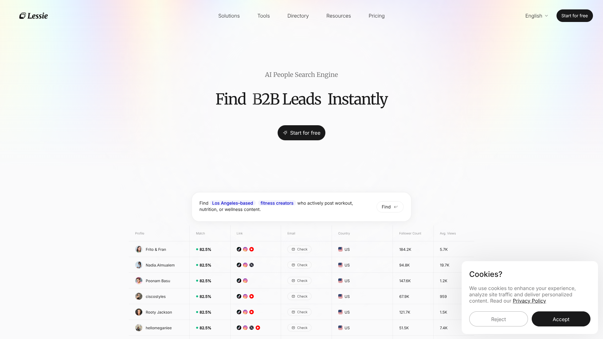 Lessie AI screenshot