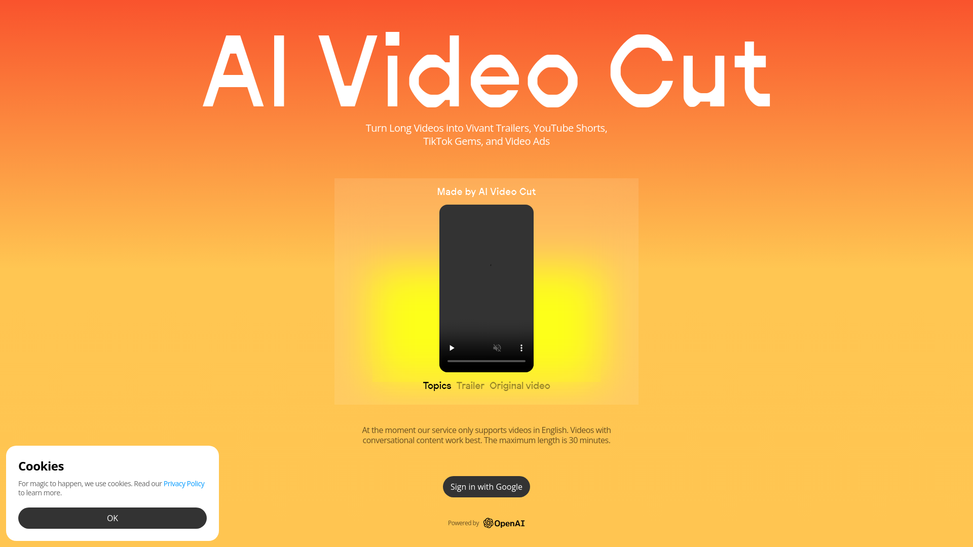 AI Video Cut screenshot