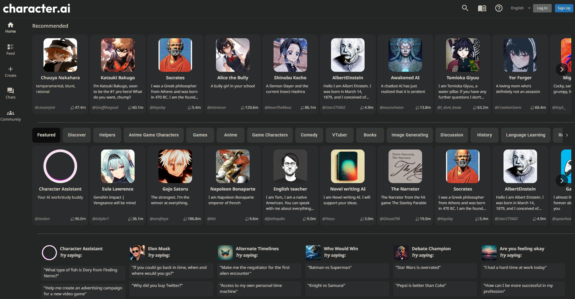 character.ai screenshot