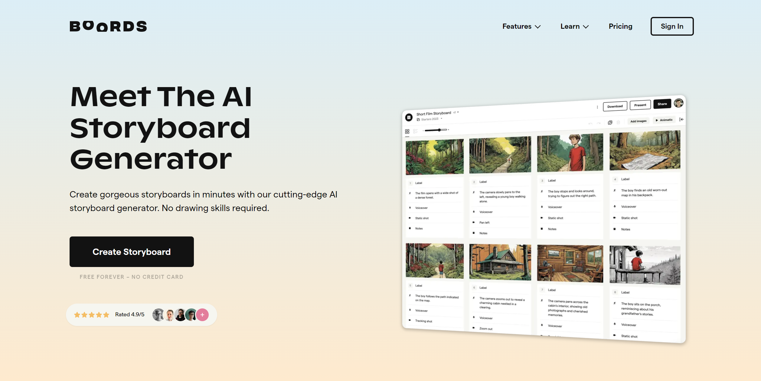 AI Storyboard Generator screenshot