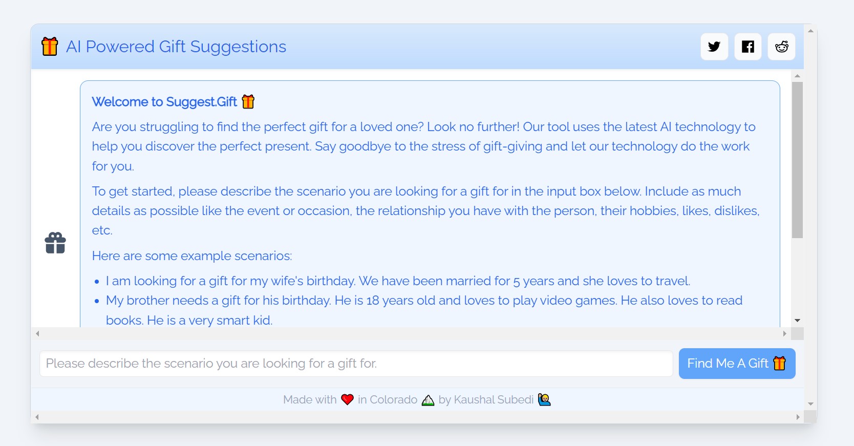 Suggest Gift screenshot