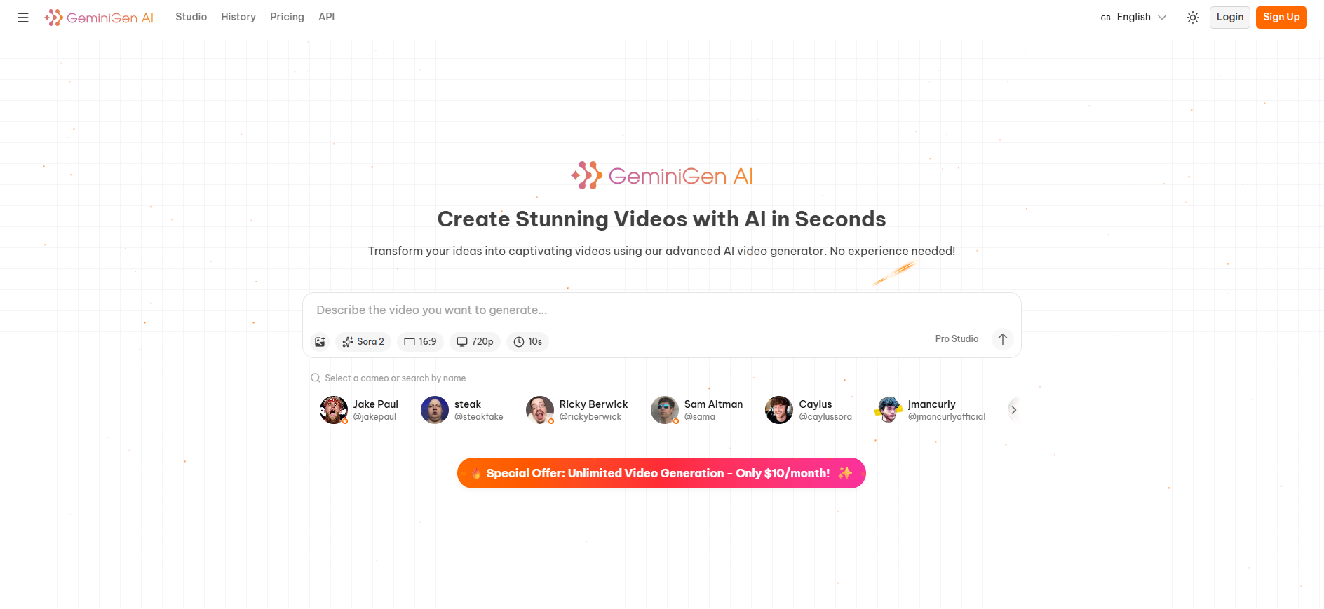 GeminiGen AI screenshot