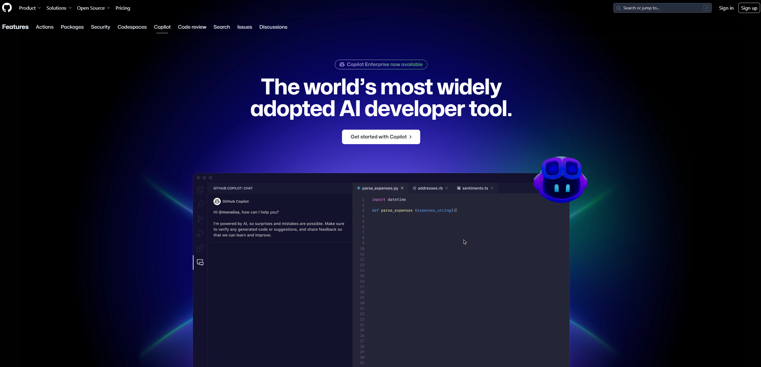 GitHub Copilot screenshot