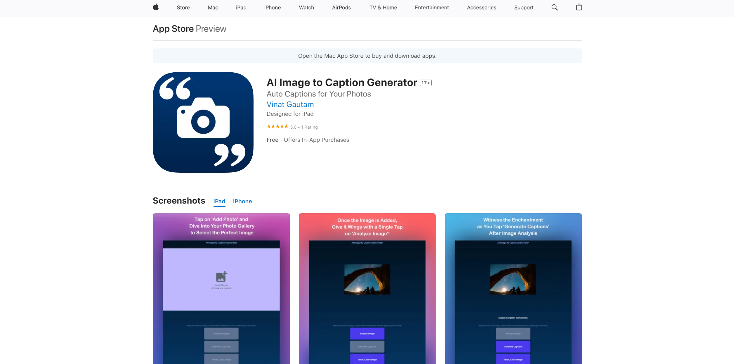 AI Image to Caption Generator screenshot
