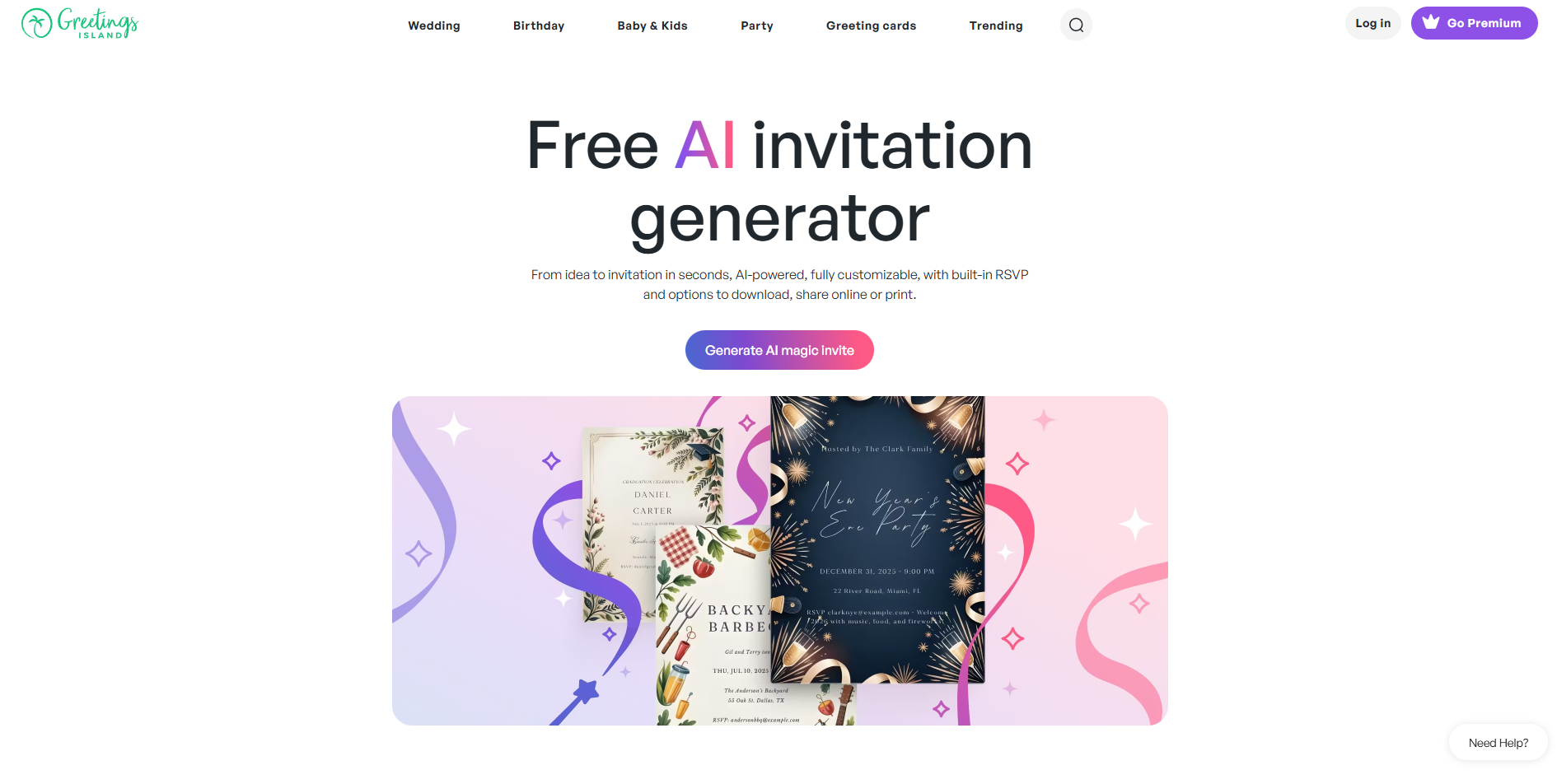 AI Invitation Generator screenshot
