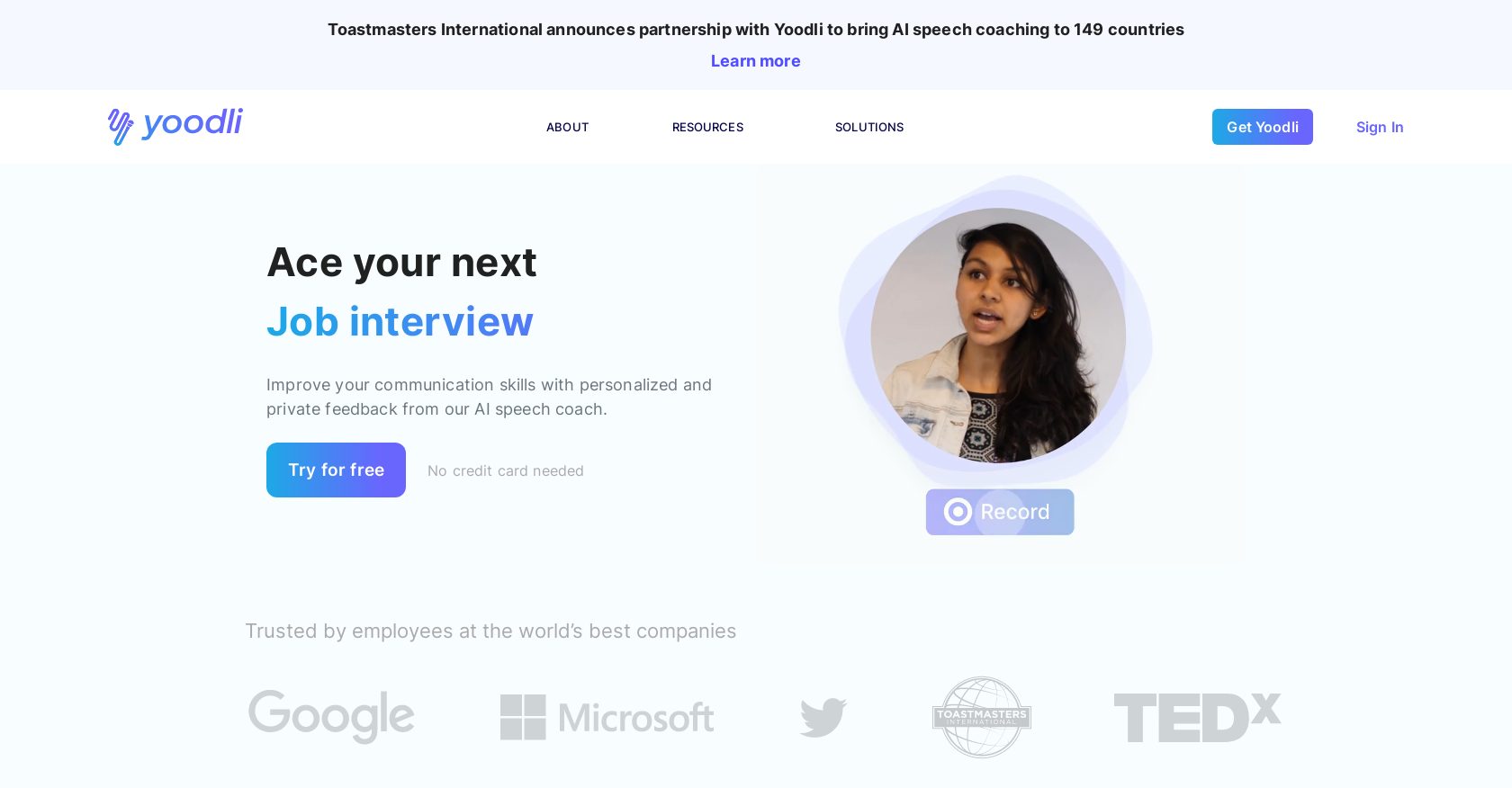 Yoodli AI screenshot