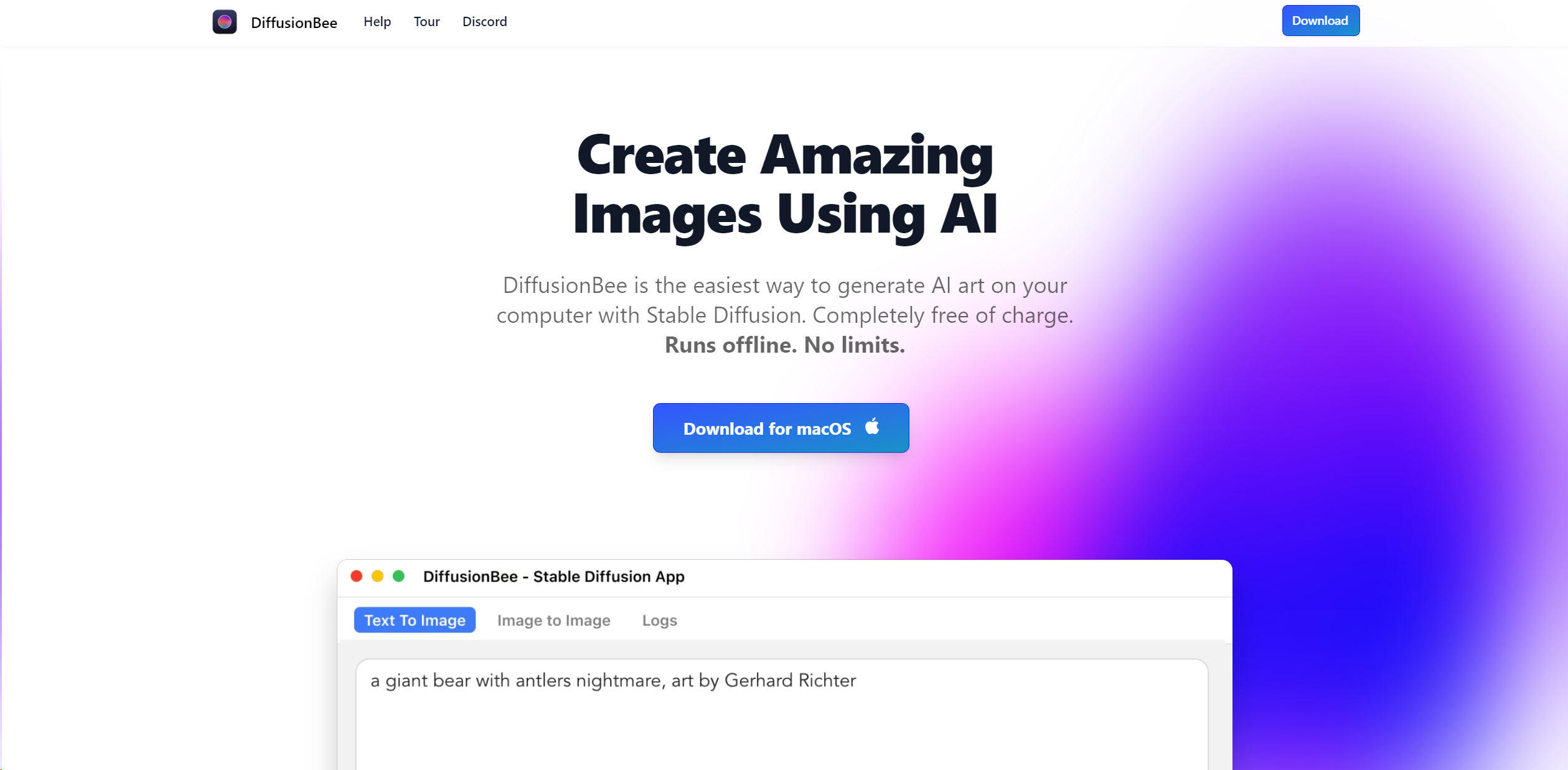 DiffusionBee screenshot