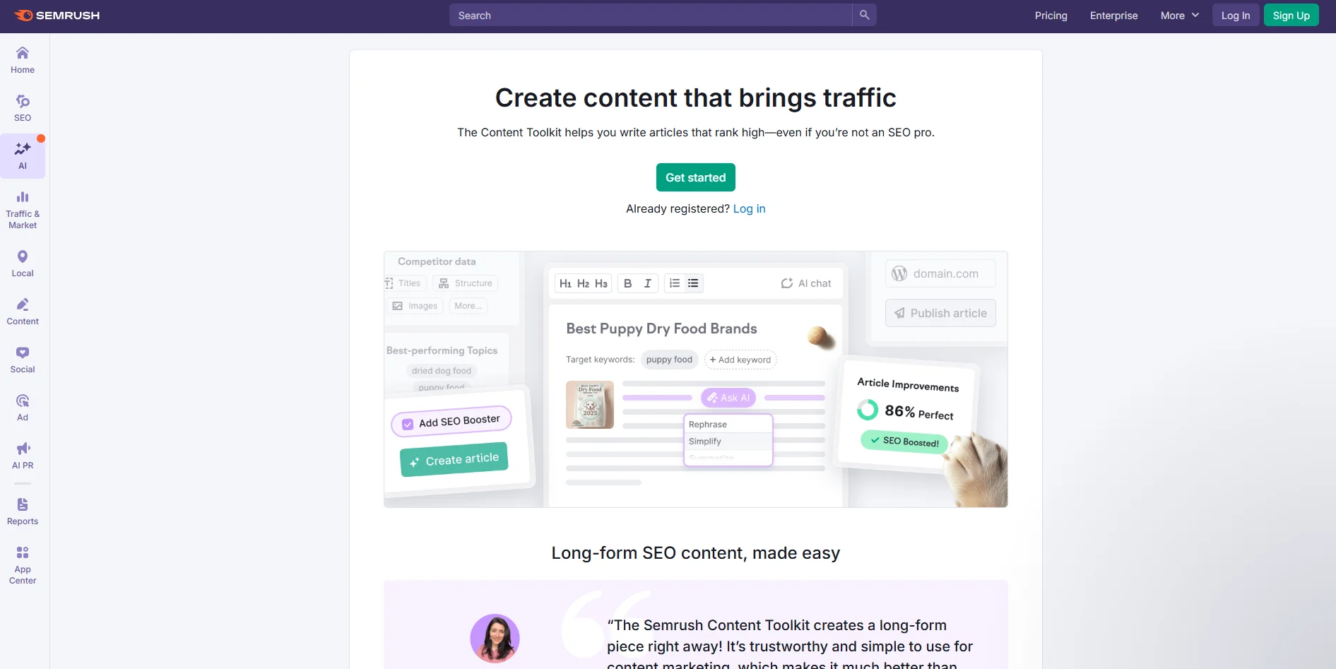 Semrush Content Toolkit screenshot