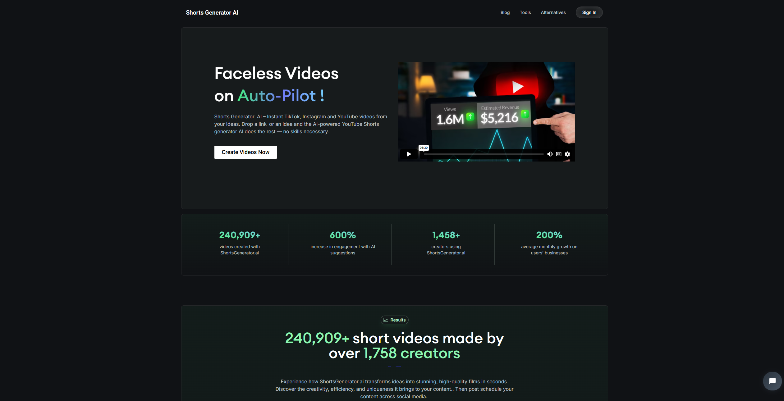 Shorts Generator screenshot