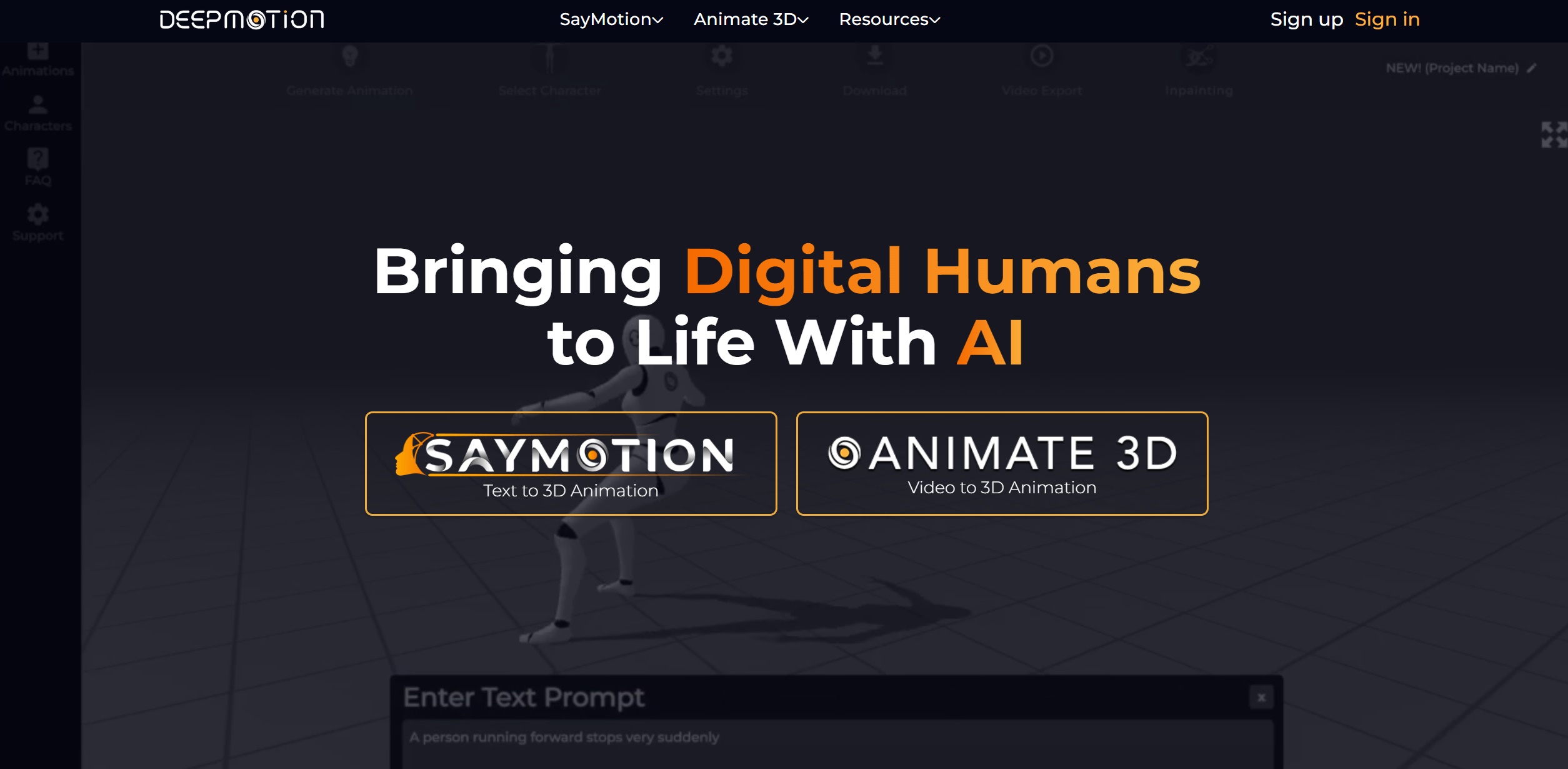 DeepMotion screenshot