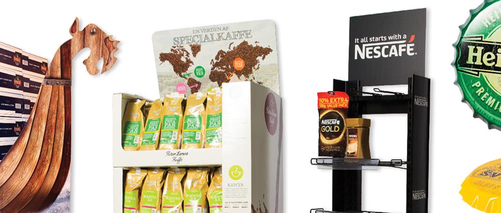 Innovative salgsdisplays og Point-of-Sale (POS)-løsninger i bølgepap, træ, metal og plast, der øger dit salg i butikken.