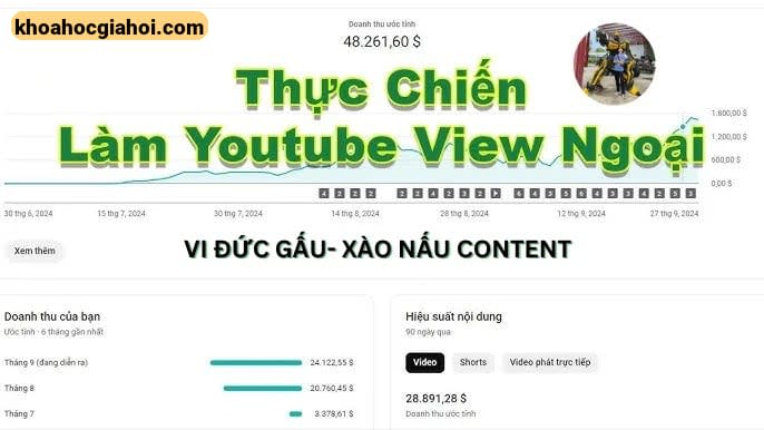 Khóa Học Bán Content Youtube View Ngoại Vi Đức Gấu