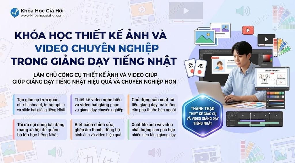 Khóa Học Thiết Kế Ảnh Và Video Chuyên Nghiệp Trong Giảng Dạy Tiếng Nhật