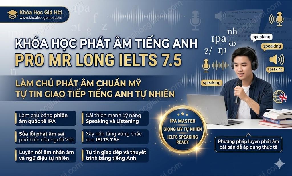 Khóa Học Phát Âm Tiếng Anh Pro - Mr. Long - IELTS 7.5