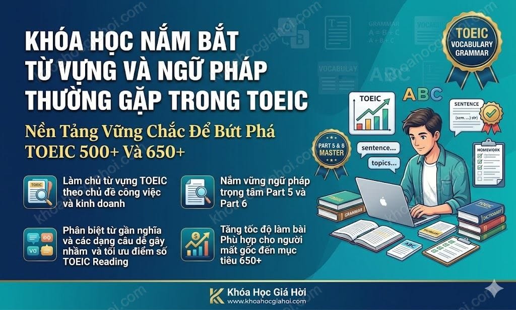 Khóa Học Nắm Bắt Từ Vựng Và Ngữ Pháp Thường Gặp Trong Toeic