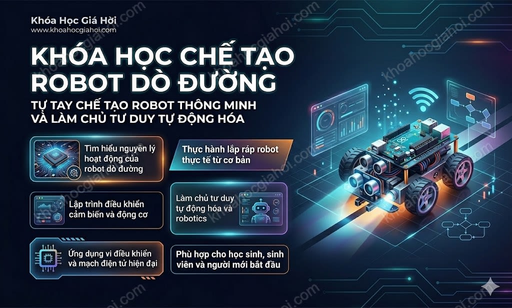 Khóa Học Chế Tạo Robot Dò Đường