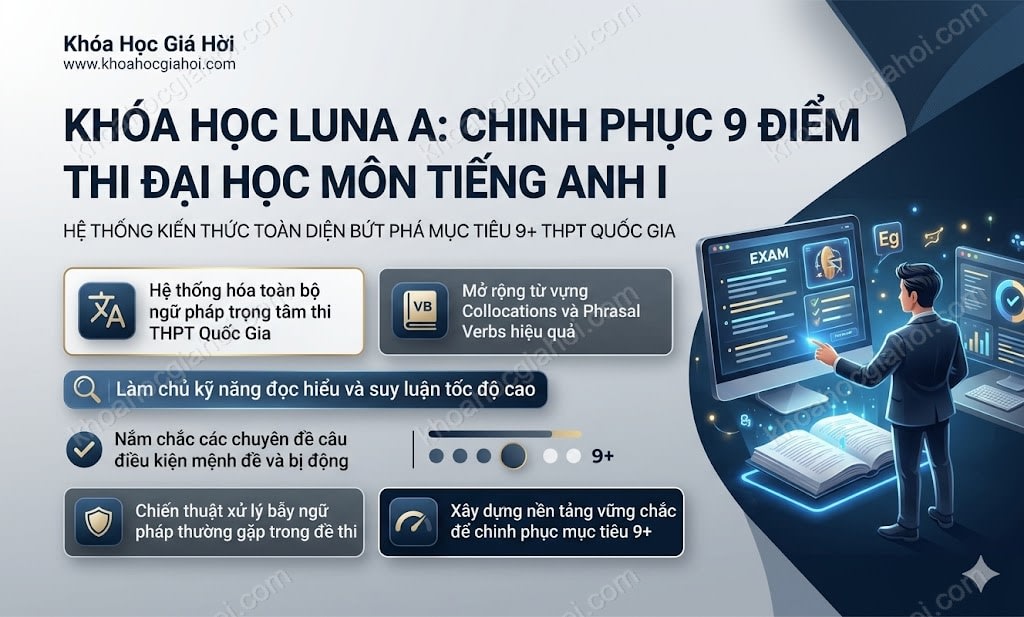 Khóa Học Luna A: Chinh Phục 9 Điểm Thi Đại Học Môn Tiếng Anh I