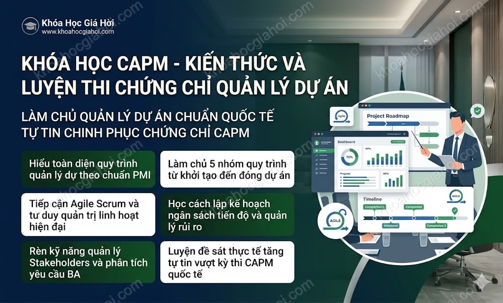 Khóa Học CAPM - Kiến Thức Và Luyện Thi Chứng Chỉ Quản Lý Dự Án