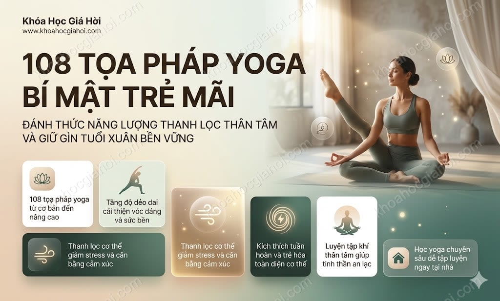 Khóa Học 108 Tọa Pháp Yoga - Bí Mật Trẻ Mãi