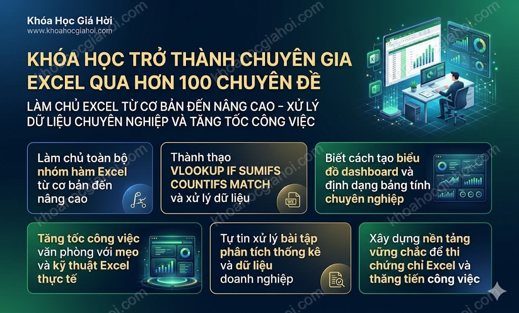 Khóa Học Trở Thành Chuyên Gia Excel Qua Hơn 100 Chuyên Đề