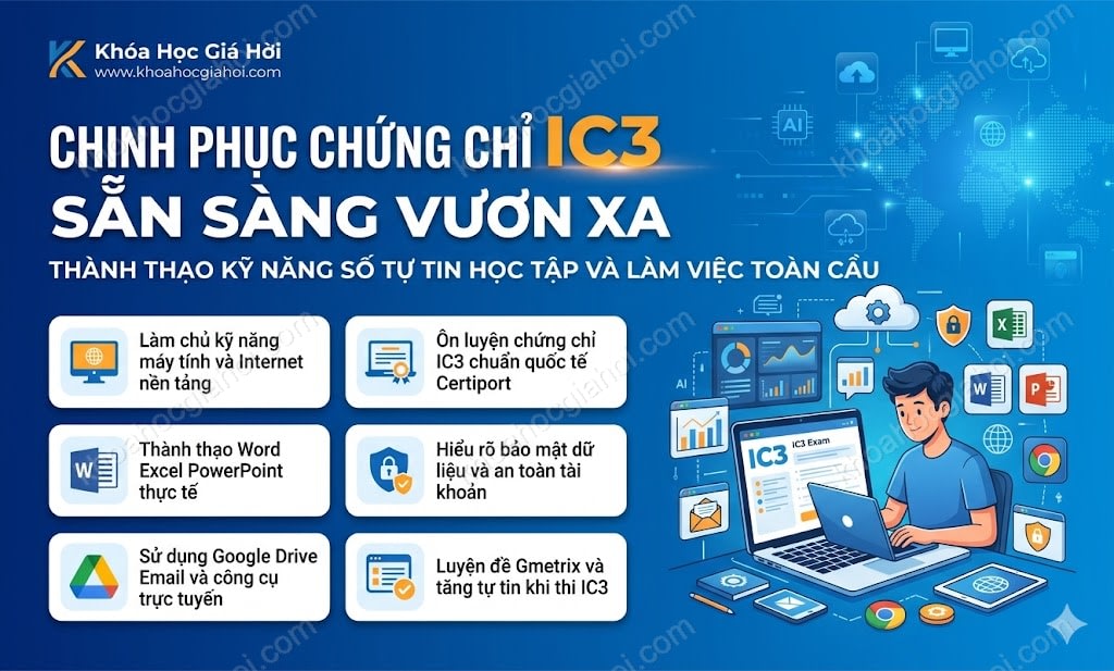 Khóa Học Chinh Phục Chứng Chỉ Ic3 - Sẵn Sàng Vươn Xa