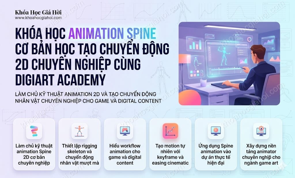 Khóa Học Animation Spine Cơ Bản – Học Tạo Chuyển Động 2D Chuyên Nghiệp Cùng Digiart Academy