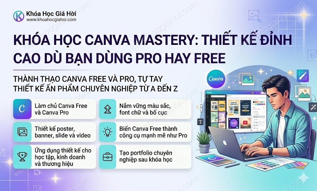 Khóa Học Canva Mastery: Thiết Kế Đỉnh Cao Dù Bạn Dùng Pro Hay Free
