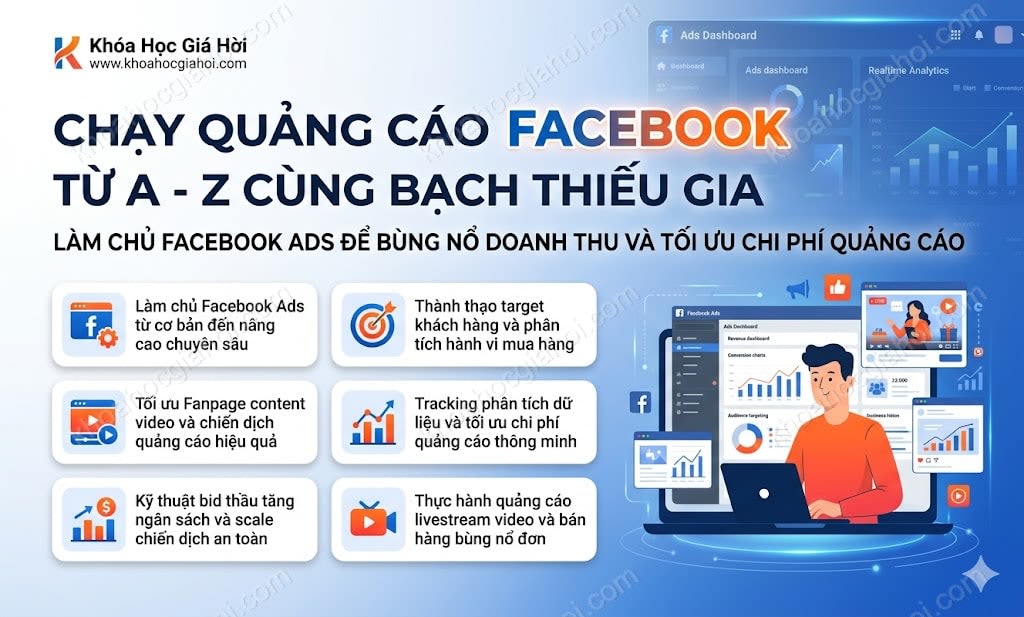 Khóa Học Chạy Quảng Cáo Facebook Từ A - Z Cùng Bạch Thiếu Gia