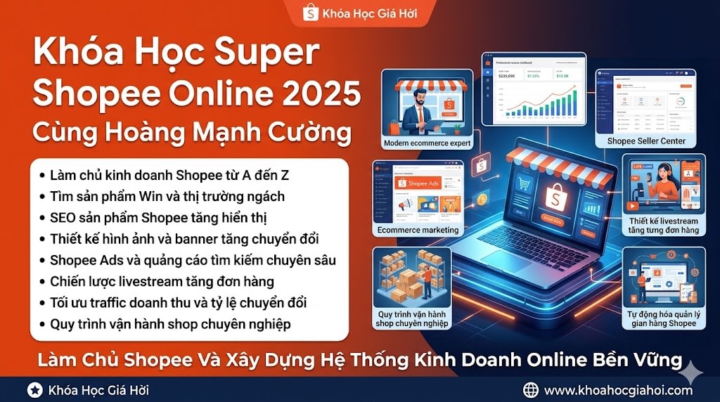 Khóa Học Super Shopee Online 2025 Cùng Hoàng Mạnh Cường