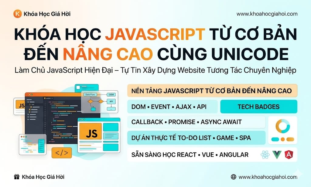 Khóa Học Javascript Từ Cơ Bản Đến Nâng Cao Cùng Unicode