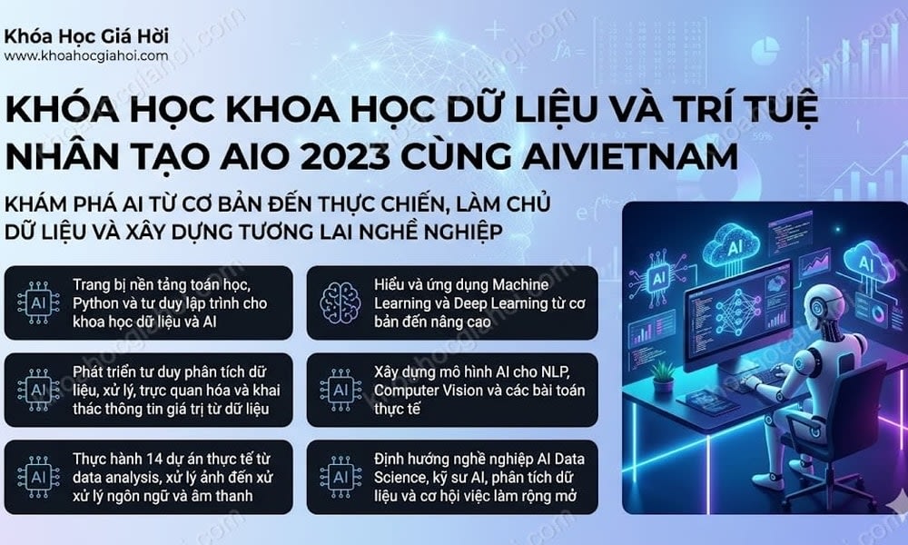 Khóa Học Khoa Học Dữ Liệu Và Trí Tuệ Nhân Tạo (AIO 2023) Cùng AIVIETNAM