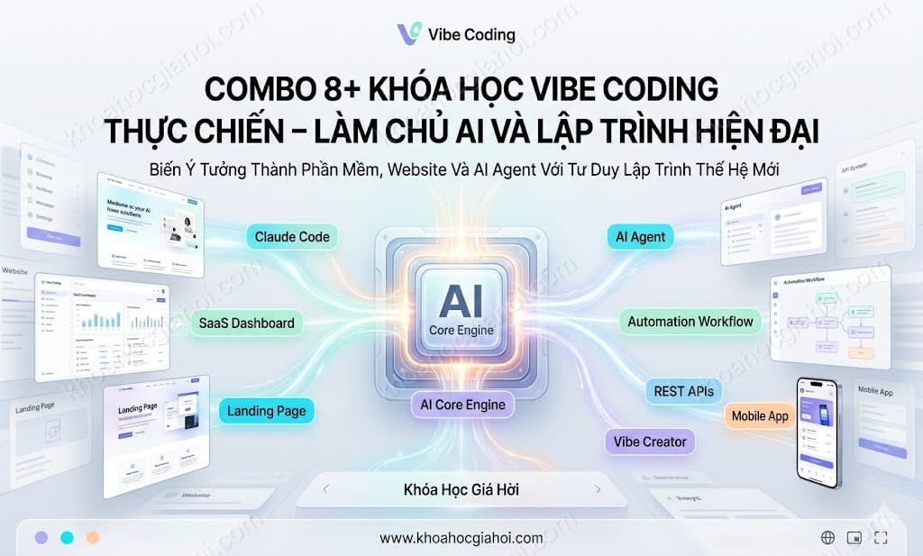 Combo 8+ Khóa Học Vibe Coding Thực Chiến – Làm Chủ AI & Lập Trình Hiện Đại
