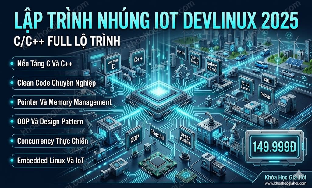 Khóa Học Lập Trình Nhúng IOT DevLinux 2025 (C/C++ Full Lộ Trình)