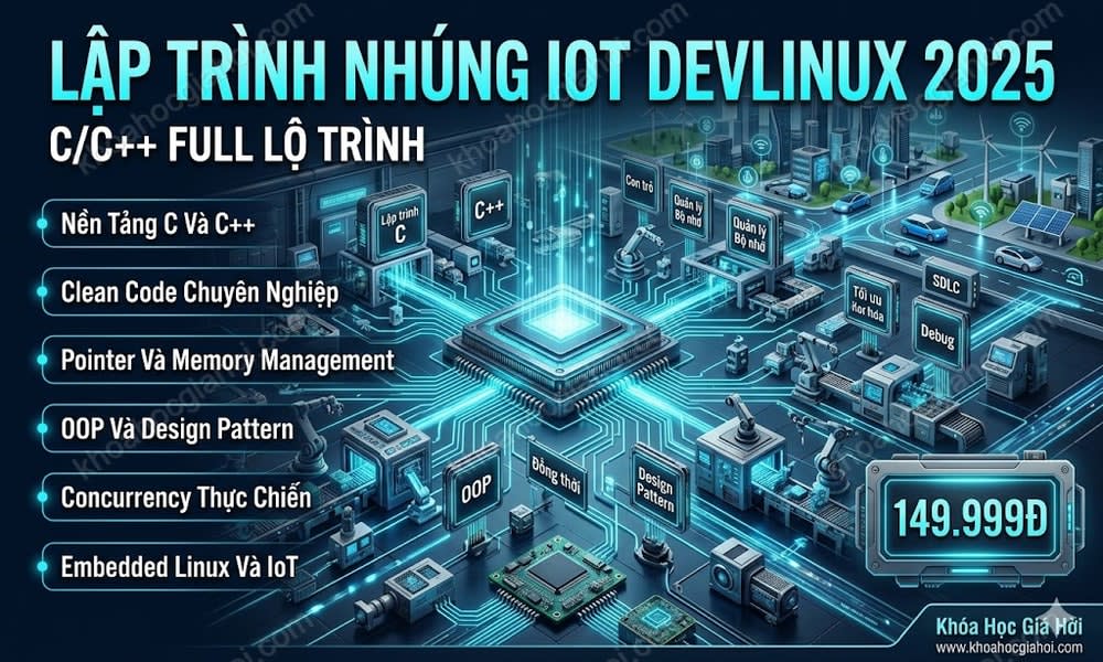 Khóa Học Lập Trình Nhúng IOT DevLinux 2025 (C/C++ Full Lộ Trình)